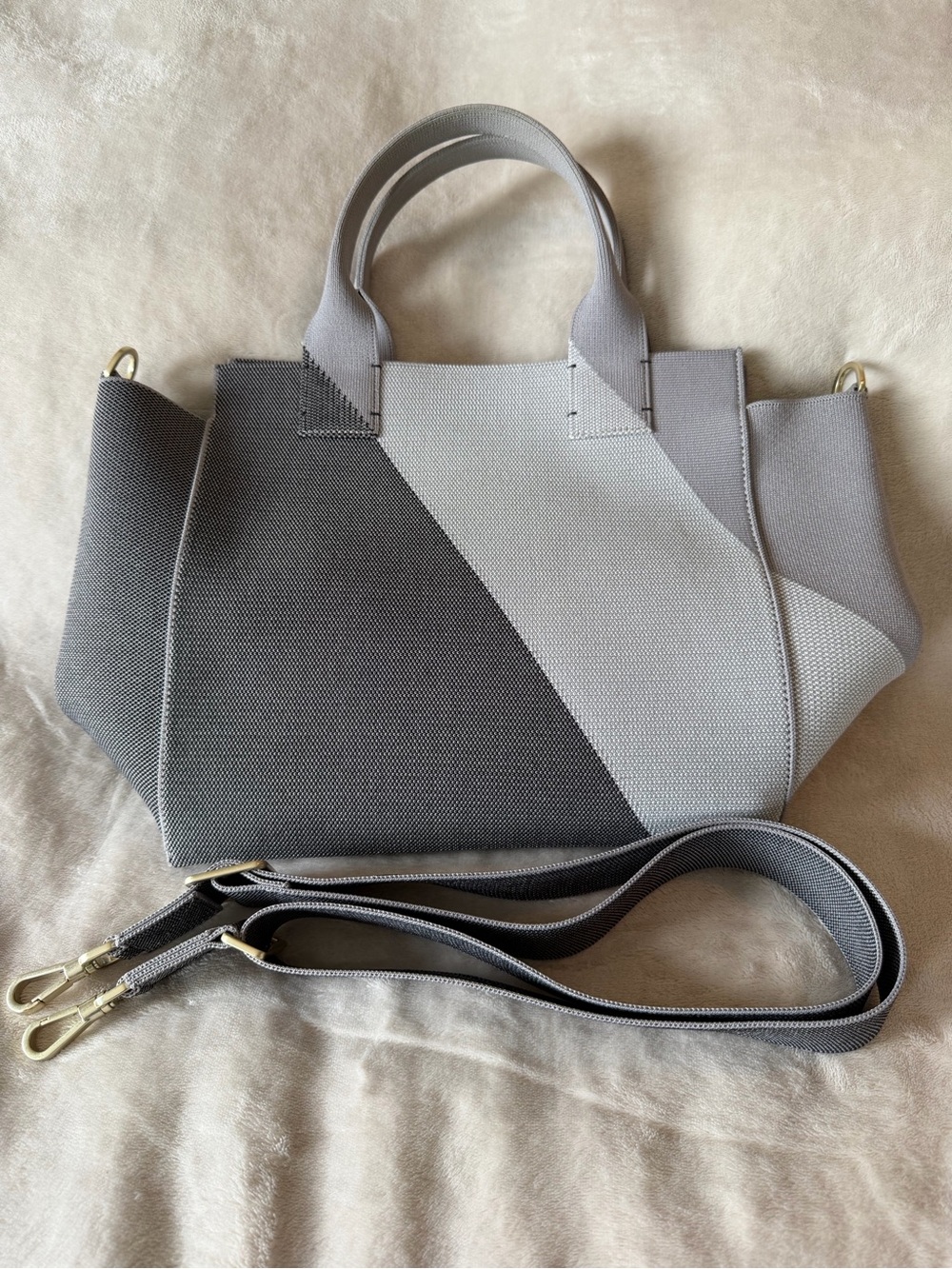 Rothy’s The Handbag ~ Charcoal Grey Crossbody Tote Shoulder Bag Washable